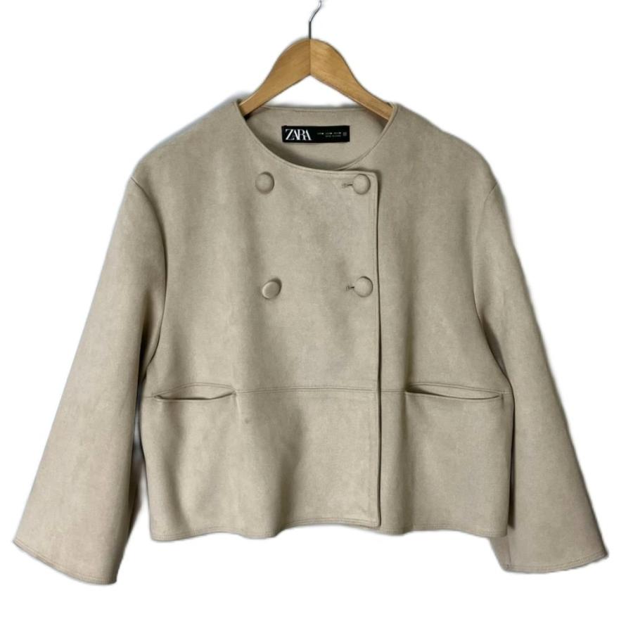 ZARA フェイクスウェードジャケット　ライトグレー　L ☆ZARA☆ フェイクスエードボンバージャケット ☆旬☆ (ZARA