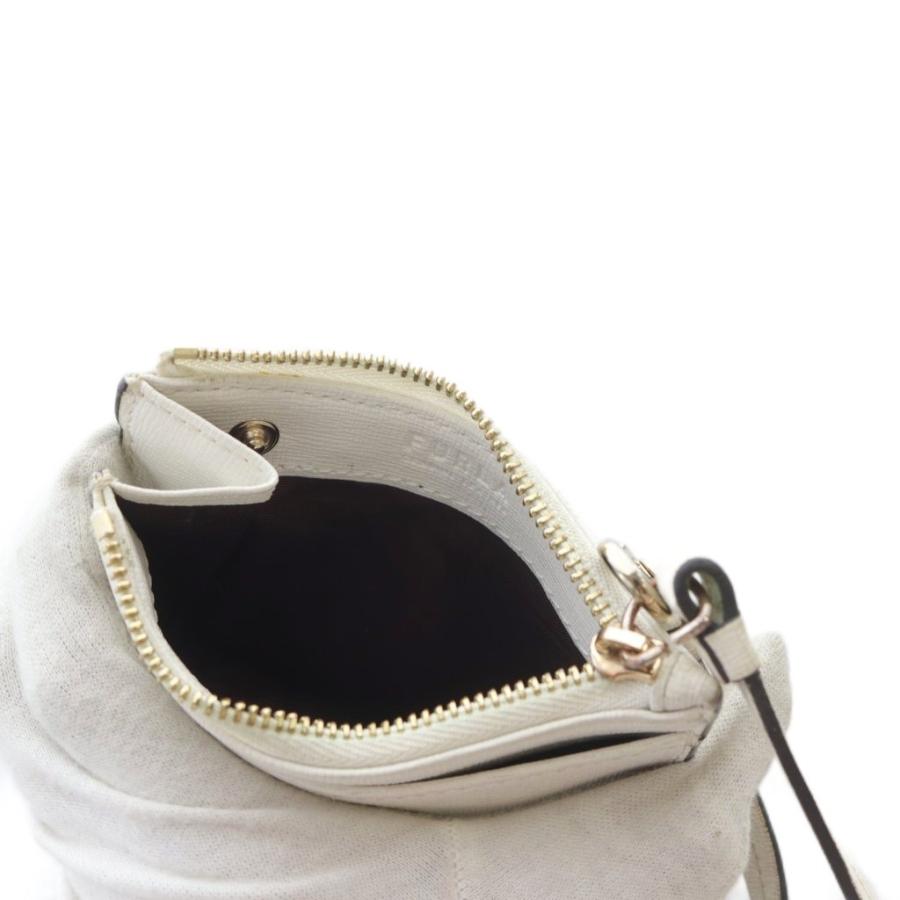 FURLA（フルラ） レザー カードケース ロゴ 白 ホワイト /SR