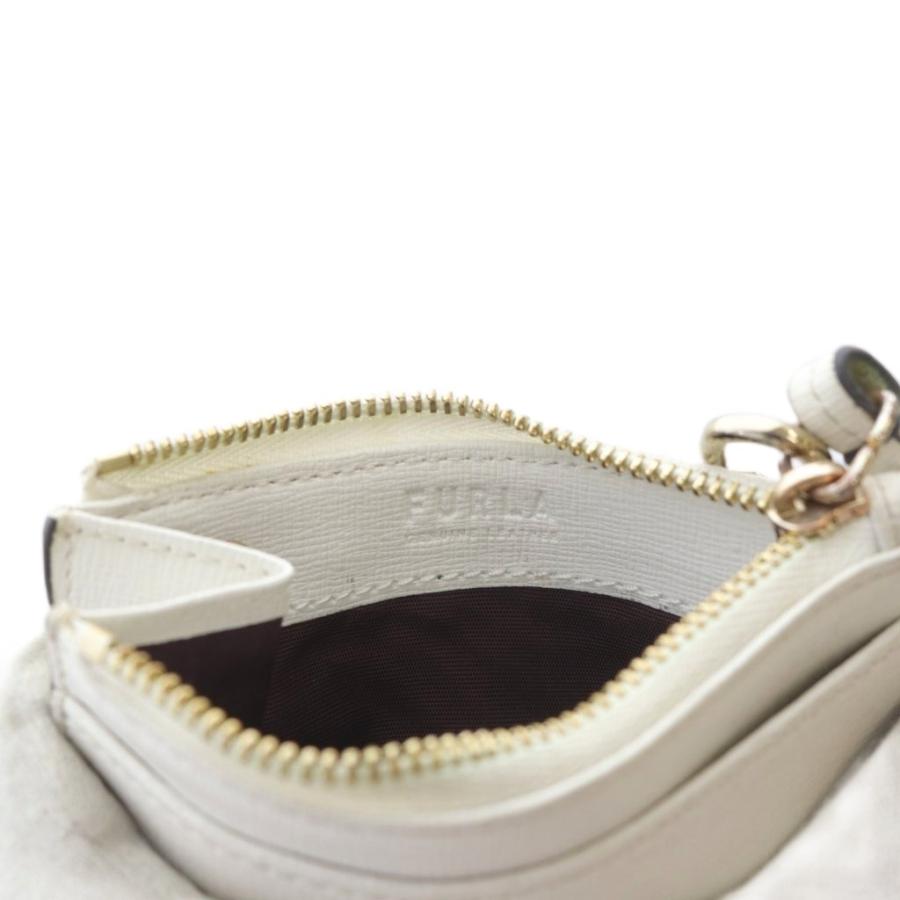 FURLA（フルラ） レザー カードケース ロゴ 白 ホワイト /SR