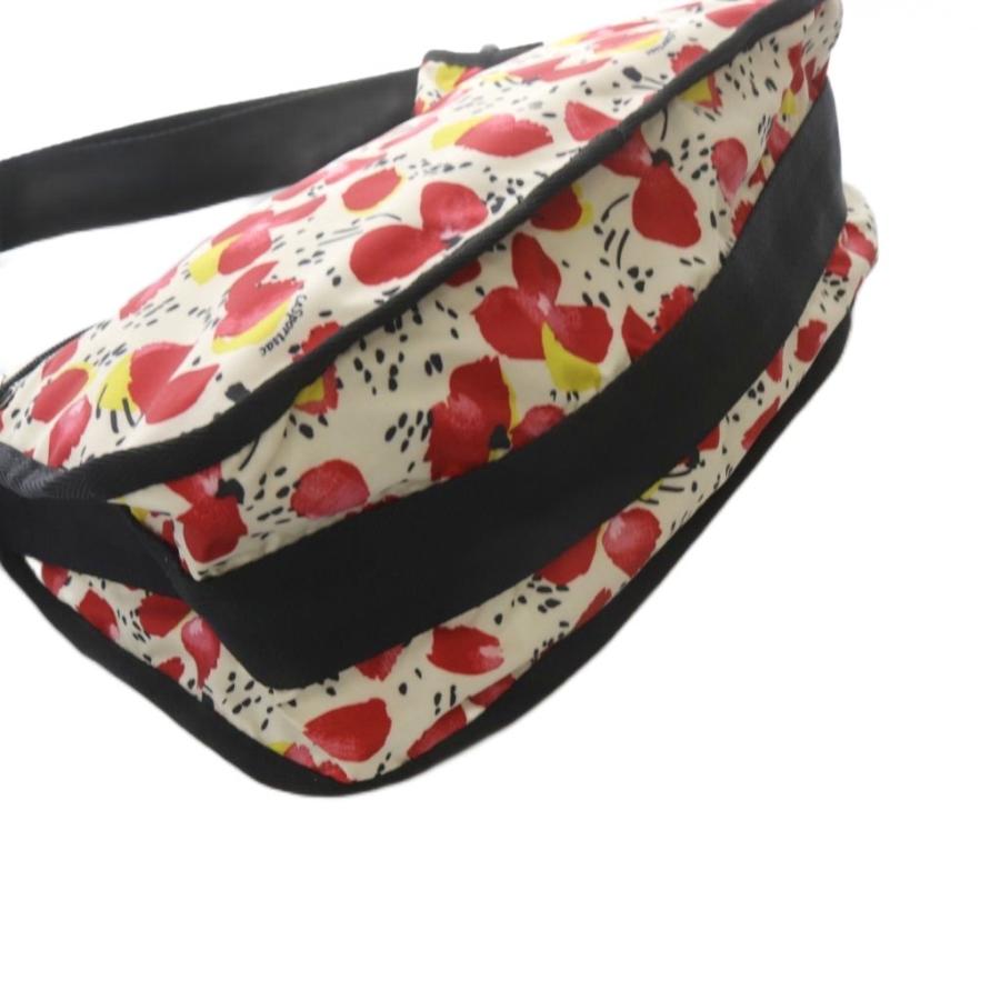 未使用級 レスポートサック ショルダーバッグ パンダ 希少品 総柄 ナイロン 赤 LeSportsac（レスポートサック） ポーチ付き 総柄 ショルダーバッグ 白