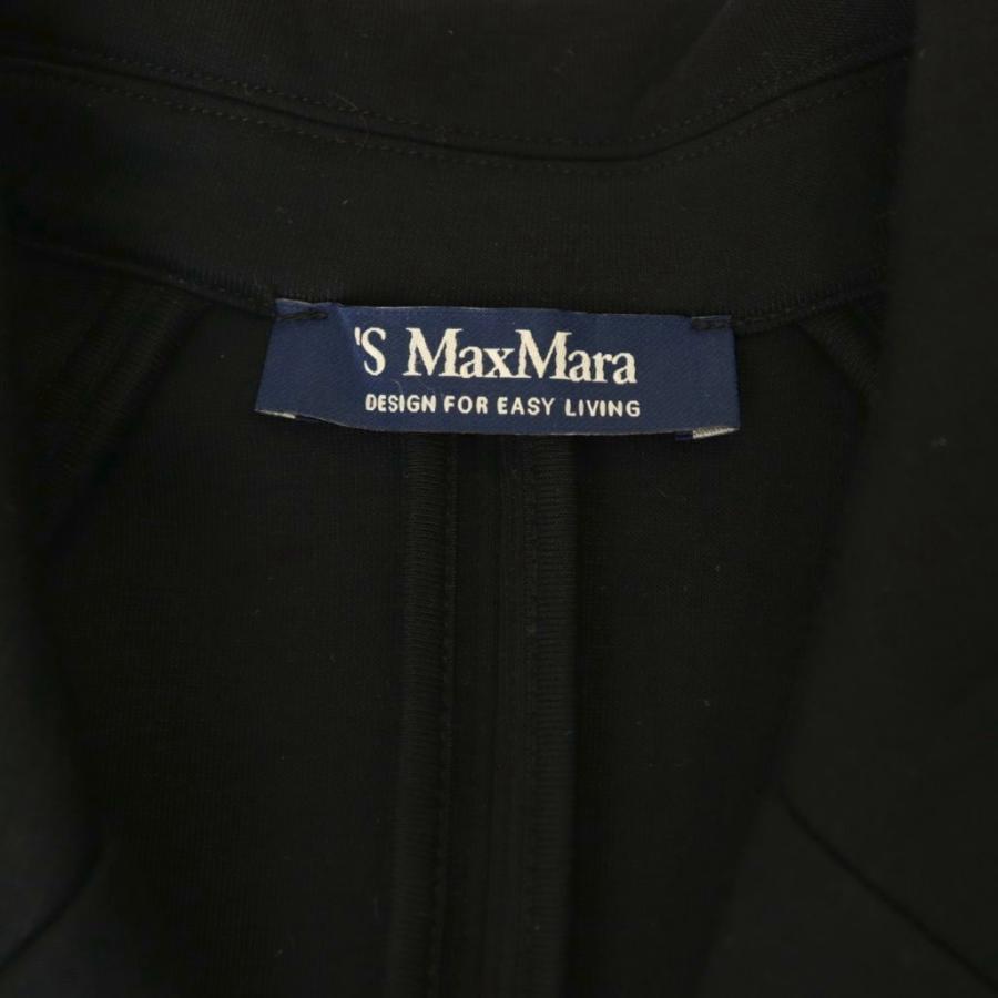 美品★S'MaxMara★ウールカシミヤ ハーフコート ブラック黒 サイズ38 マックスマーラ チェスターコート カシミヤ ブラック サイズM 虫食い