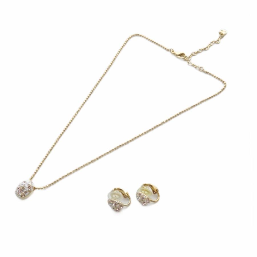 スワロフスキー SWAROVSKI YG パヴェ ネックレス イヤリング セット
