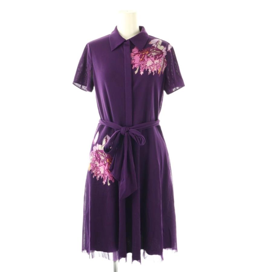 ヴィヴィアンタム VIVIENNE TAM フラワーパワーネットワンピース 半袖