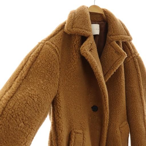 チノ CINOH BOA COAT ボア コクーンコート ロング 36 ブラウン /HK 