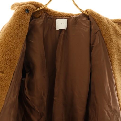 チノ CINOH BOA COAT ボア コクーンコート ロング 36 ブラウン /HK 