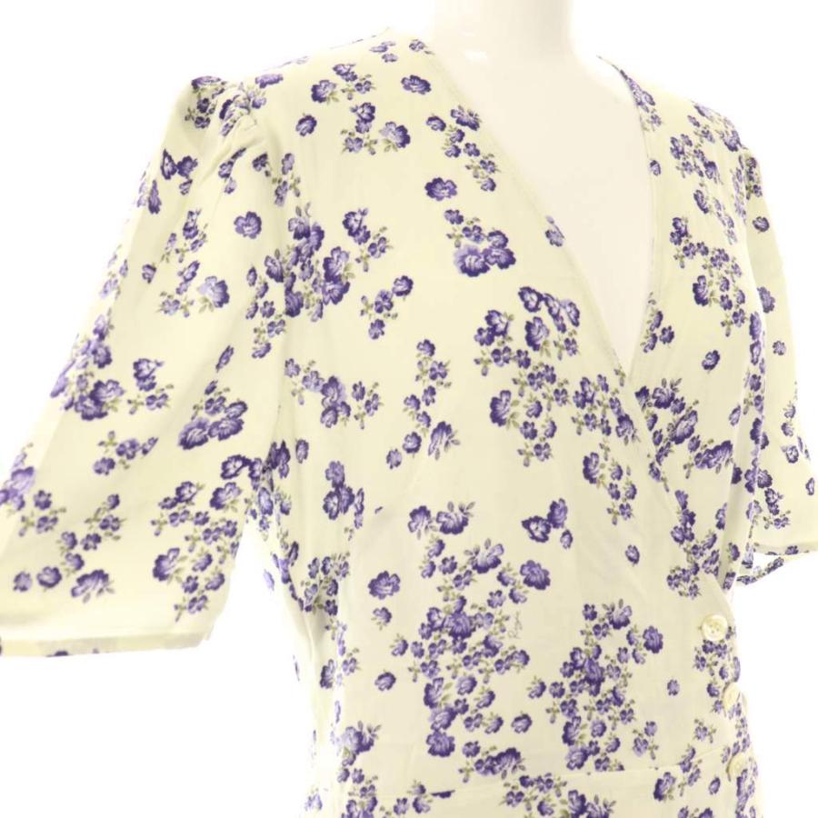 ルージュ Rouge GABIN 花柄 半袖 ラップドレス ワンピース 38 オフ