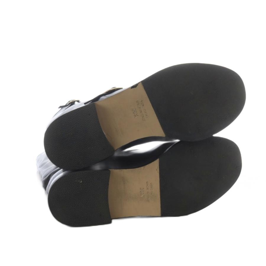 ネブローニ Nebuloni ブーツ ロング ローヒール レザー 36.5 ブラック  