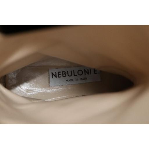 ネブローニ Nebuloni ブーツ ロング ローヒール レザー 36.5 ブラック  