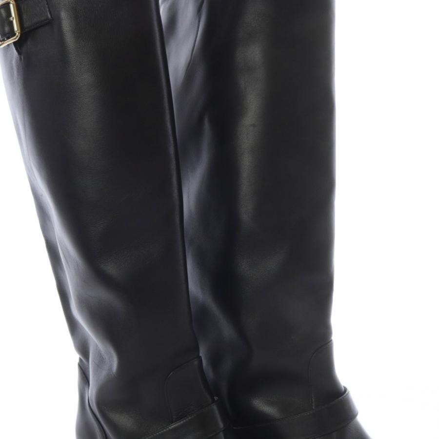 ネブローニ Nebuloni ブーツ ロング ローヒール レザー 36.5 ブラック  