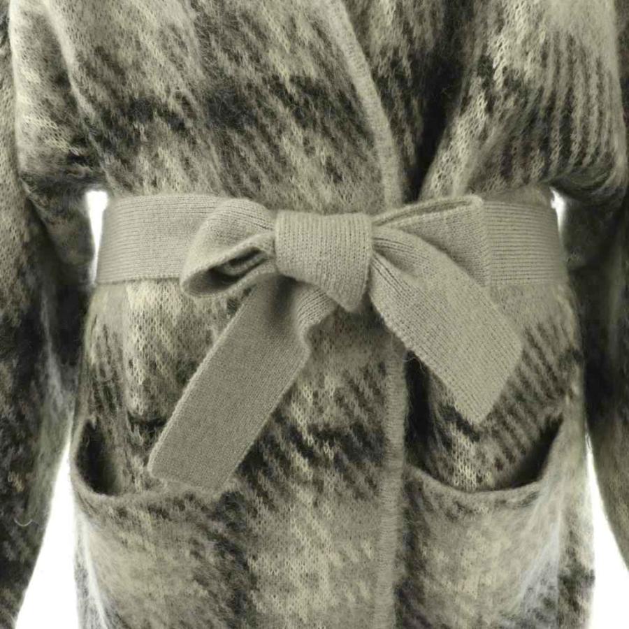 【中古】ルシェルブルー LE CIEL BLEU 23AW Check Knit Coat ニットコート ノーカラーコート モヘヤ混 36 グレー ルシェルブルー LE CIEL BLEU 23AW Check Knit Coat ニットコート ノー