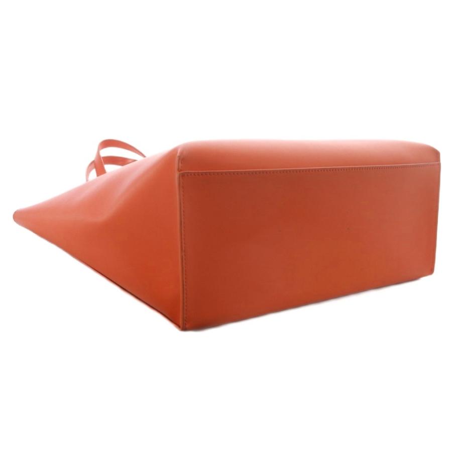 FURLA（フルラ） レザー トートバッグ ハンドバッグ ロゴ オレンジ /SR