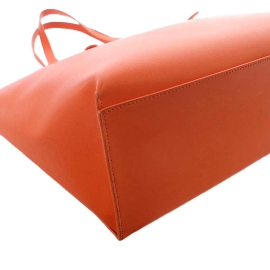 FURLA（フルラ） レザー トートバッグ ハンドバッグ ロゴ オレンジ /SR