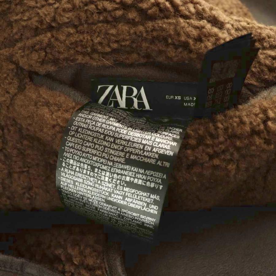 ZARA（ザラ） リバーシブルフェイクレザーダブルフェイスコート ボア