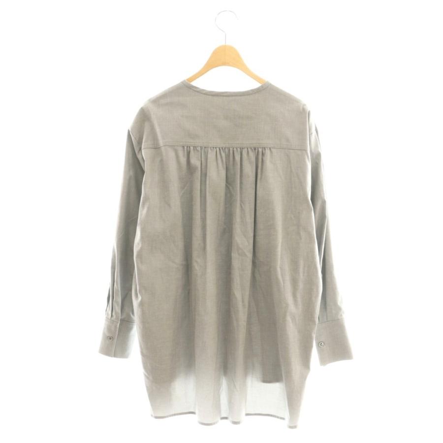 オーガ OHGA フロントフリル シャツ ブラウス 長袖 F グレー /DF □OS