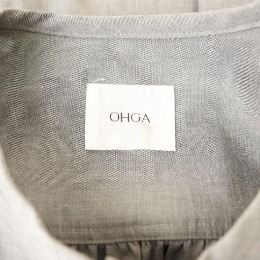 オーガ OHGA フロントフリル シャツ ブラウス 長袖 F グレー /DF