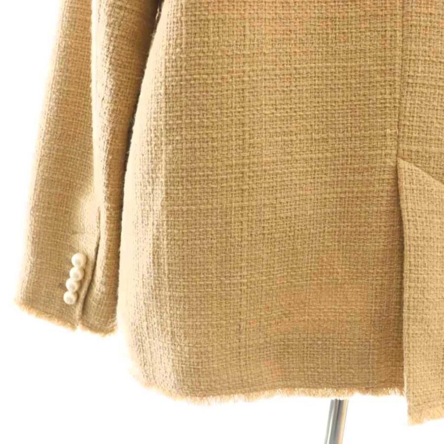 【中古】スピック&スパン ファンシーツィードダブルブレストジャケット テーラードジャケット 36 ベージュ スピック&スパン Spick&Span ファンシーツィードダブルブレスト