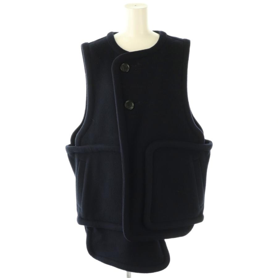 エンフォルドenfoldベストブラックサンプル エンフォルド ENFOLD サンプル品 25AW PIPING VEST ベスト 前開き 38