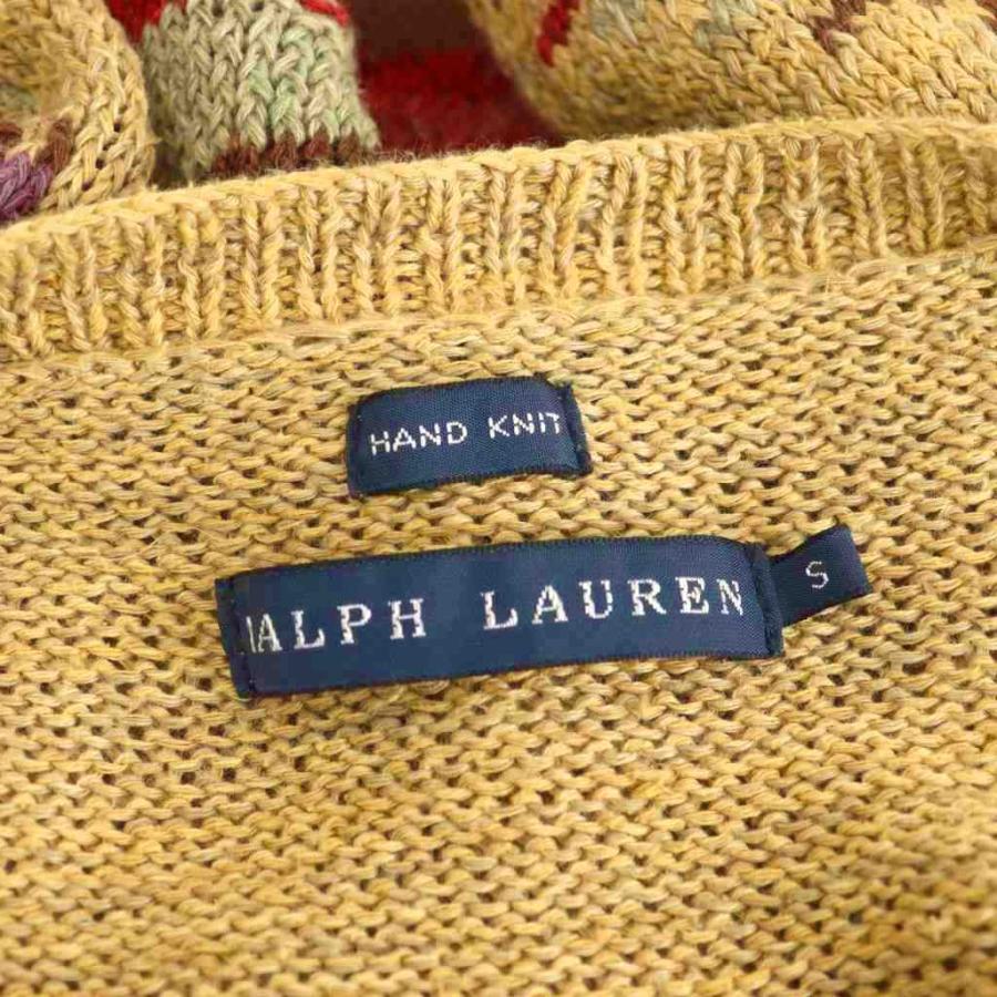ラルフローレン　シルクリネン　ニット　ネイティブ　90s XL 90年代 ポロラルフローレン シルク リネン ネイティブ ニット L