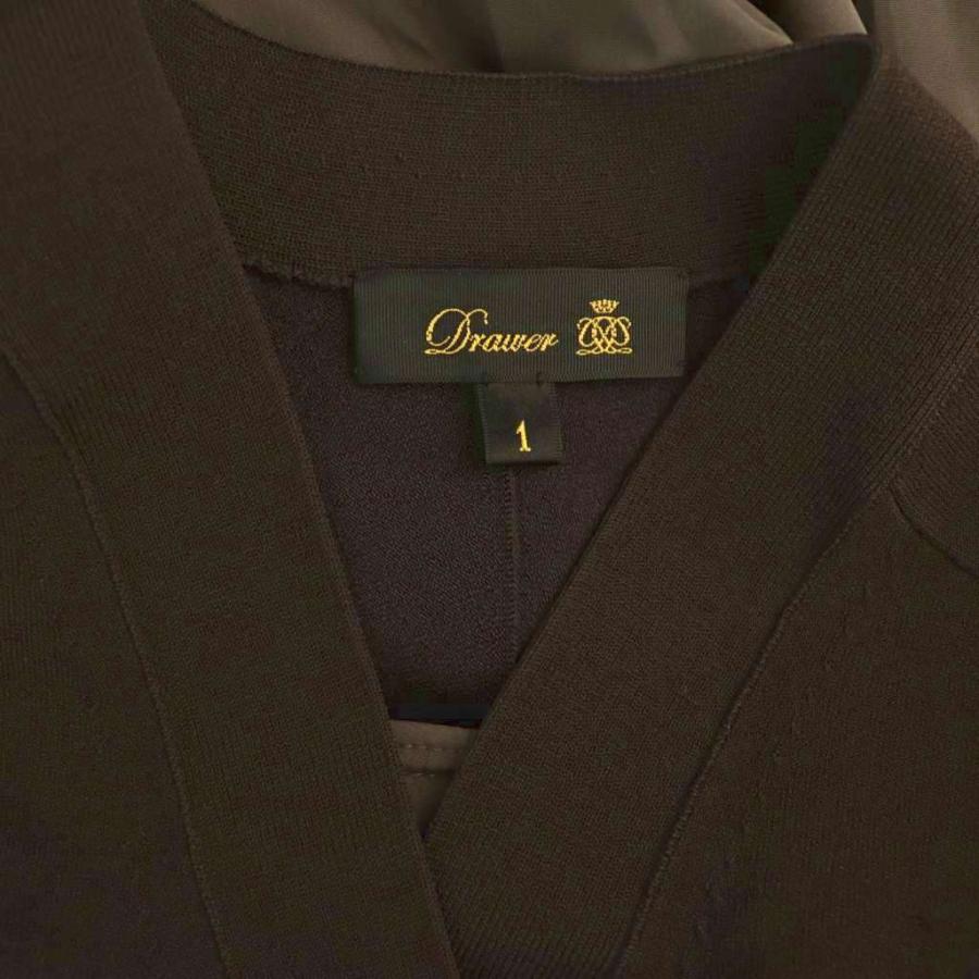 【中古】ドゥロワー Drawer M.SUMMER3 コンビワンピース ロング 七分袖 1 ブラウン /DO ■OS ■SH レディース ドゥロワー Drawer M.SUMMER3 コンビワンピース ロング 七分袖 1