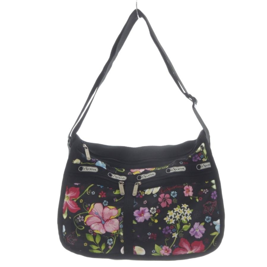 LeSportsac（レスポートサック） 花柄ショルダーバッグ 黒 ブラック