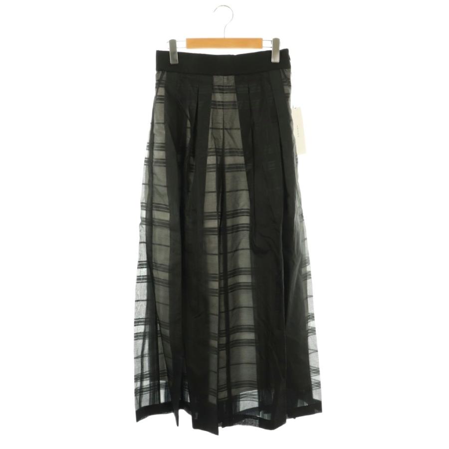 アドーア ADORE 24SS シアーチェックパンツ ワイド 38 黒 /NR □OS