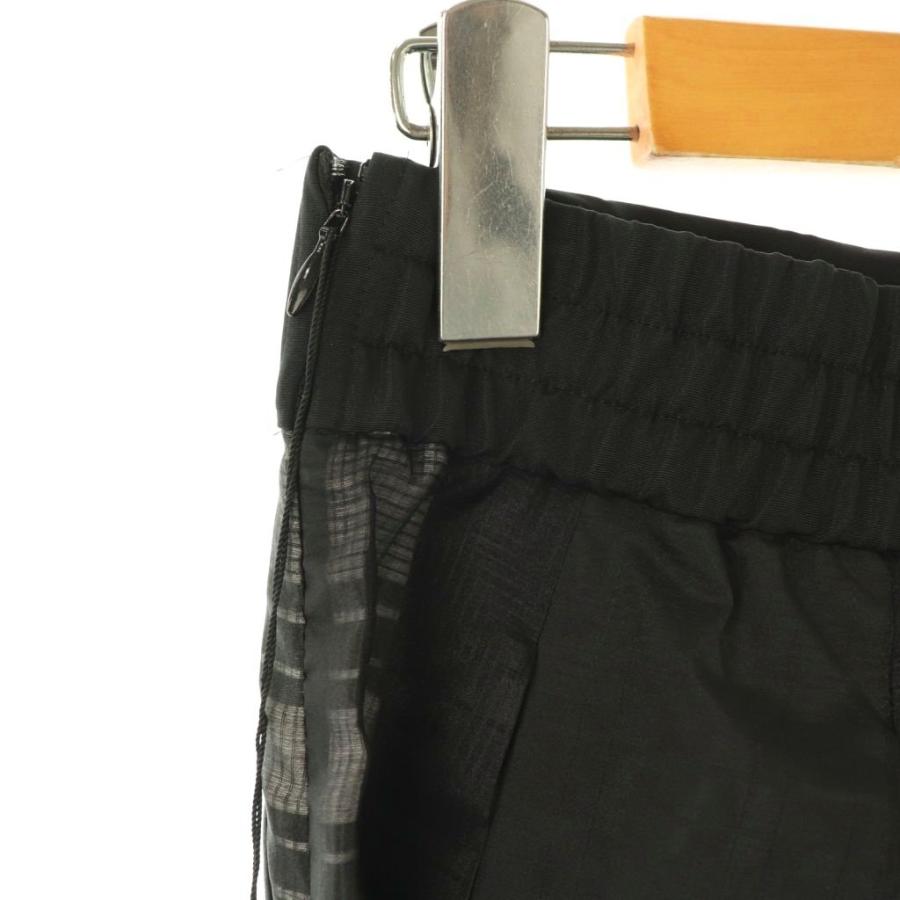 アドーア ADORE 24SS シアーチェックパンツ ワイド 38 黒 /NR □OS