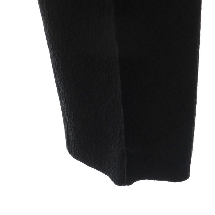 ヨリ yori フクレワイドパンツ ジャガード タック 36 黒 ブラック /CX