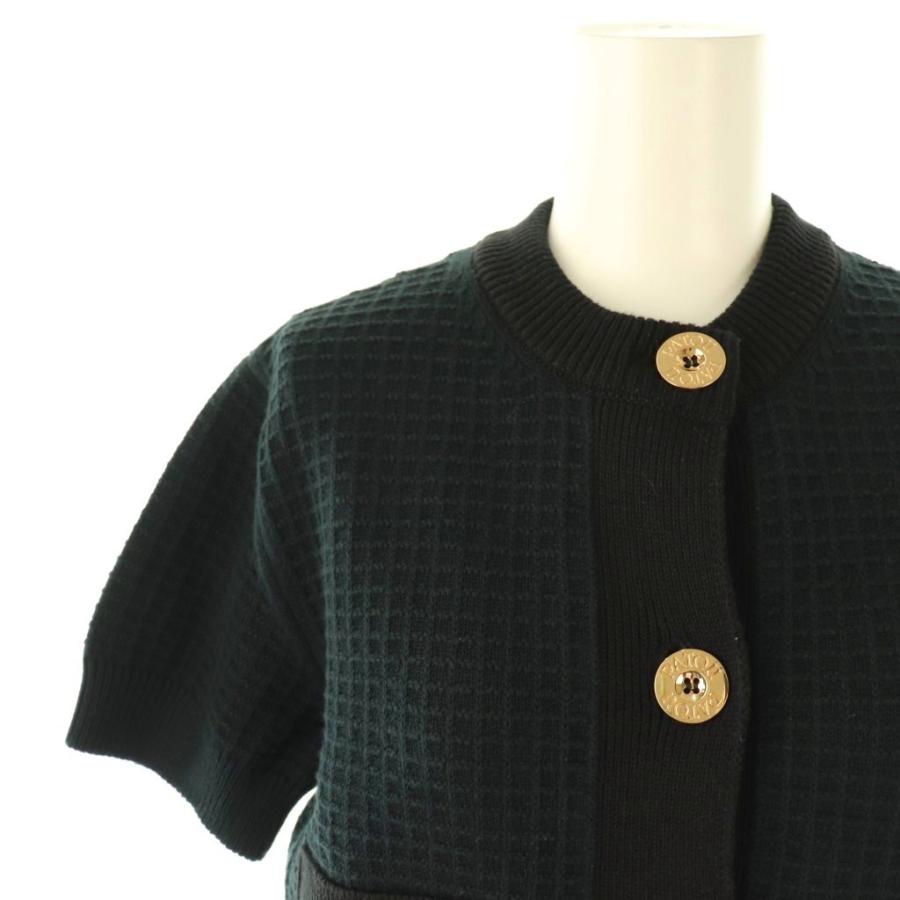パトゥ PATOU 25SS コットン ワッフル ニット クロップド カーディガン  