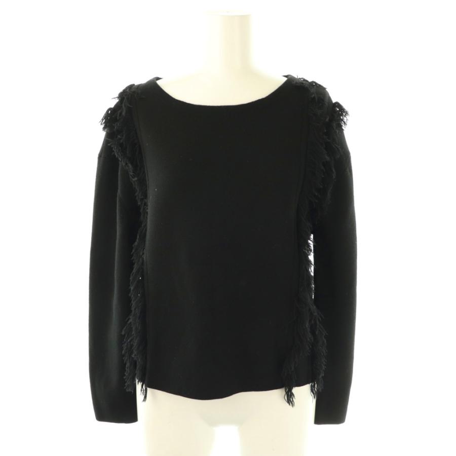 【中古】アナイ ANAYI セットアップ ウール ニット フリンジセーター スカート 38 ブラック /DO ■OS レディース アナイ ANAYI セットアップ ウール ニット フリンジセーター スカート