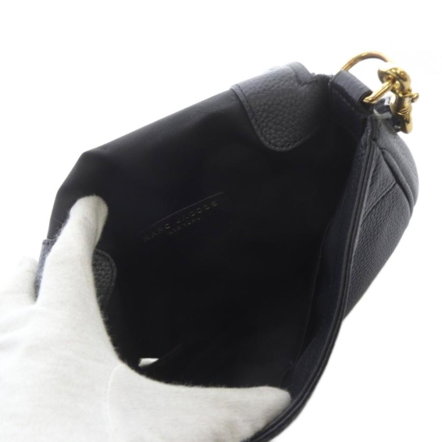 マークジェイコブス MARC JACOBS レザーショルダーバッグ ロゴ 黒