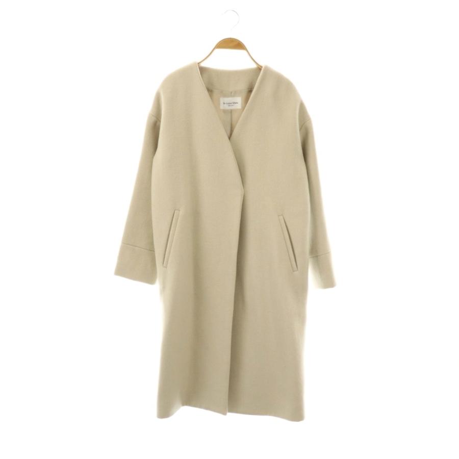 ルクールブラン le.coeur blanc ノーカラーコート 36 ライトグレージュ 