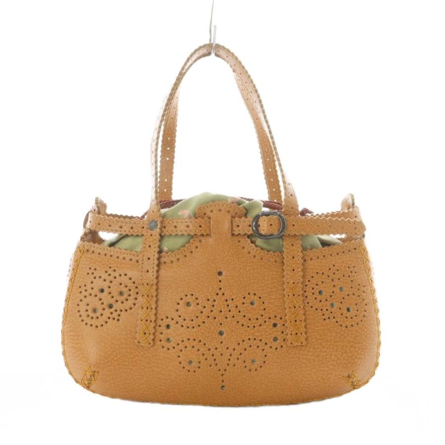 ジャマンピュエッシュ JAMIN PUECH ハンドバッグ レザー キャメル 型