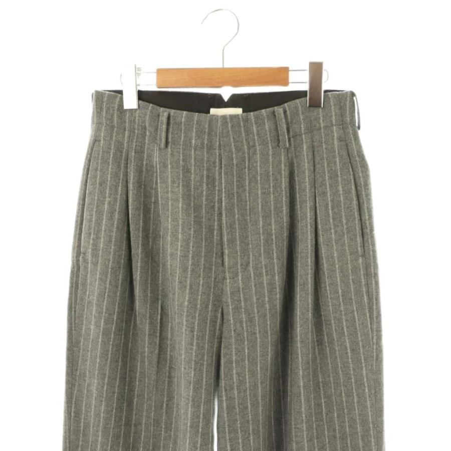 【中古】リトローヴ RETROVE 24AW CREVACUORE PT パンツ ワイド ストライプ 34 グレー /HK ■OS レディース リトローヴ RETROVE 24AW CREVACUORE PT パンツ ワイド ストライプ 34