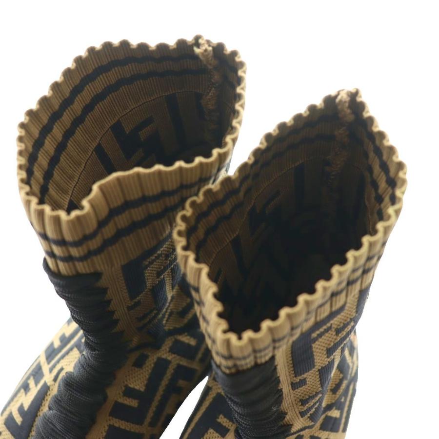 フェンディ FENDI ソックススニーカー ハイカット ロゴ ズッカ柄 37 フェンディ FENDI ソックススニーカー ハイカット ロゴ ズッカ柄 37