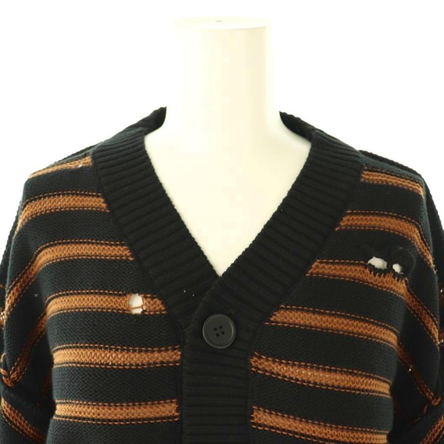 マルタンマルジェラ10 ボーダーVネックコットンニットカーディガン 2009SS マルタンマルジェラ10 ボーダーVネックコットンニットカーディガン 2009SS