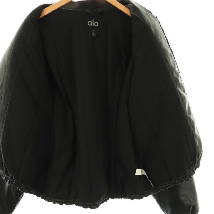 【中古】アローヨガ ALO Yoga プレミアフェイクレザー ボンバー ジャケット ブルゾン ジップアップ M 黒 アローヨガ ALO Yoga プレミアフェイクレザー ボンバー ジャケット