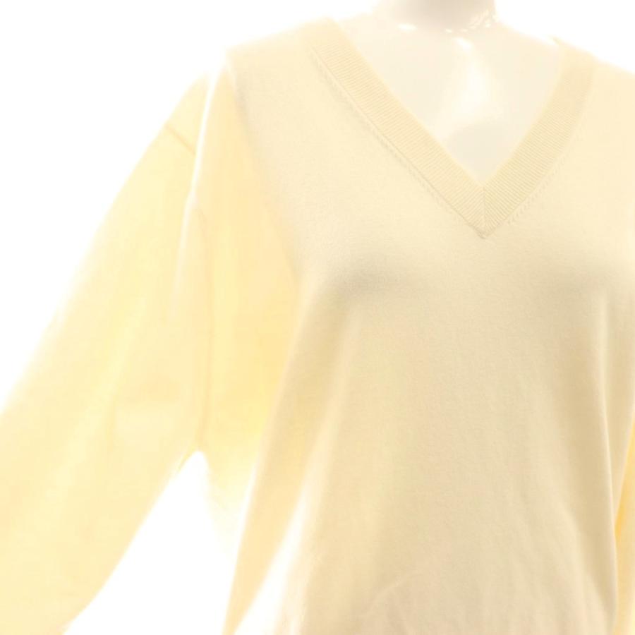 【中古】キャバン CABaN 25AW コットンカシミヤ ストレット Vネック プルオーバー ニット セーター F アイボリー キャバン CABaN 25AW コットンカシミヤ ストレット Vネック プル
