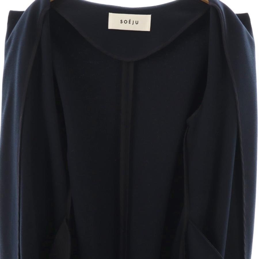 ソージュ SOEJU ストレッチファイン ノーカラーロングジャケット ノー