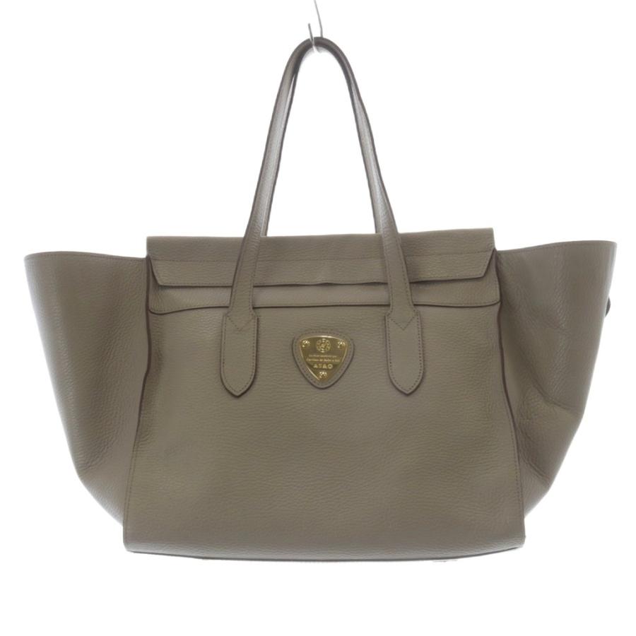 【中古】アタオ ATAO ピッコラ レザー トートバッグ ハンドバッグ グレージュ /SR レディース ATAO（アタオ） ピッコラ レザー トートバッグ ハンドバッグ