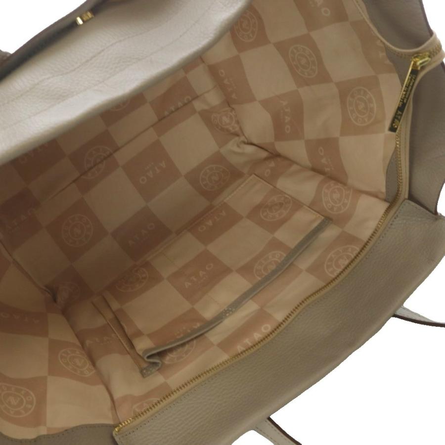 【中古】アタオ ATAO ピッコラ レザー トートバッグ ハンドバッグ グレージュ /SR レディース ATAO（アタオ） ピッコラ レザー トートバッグ ハンドバッグ