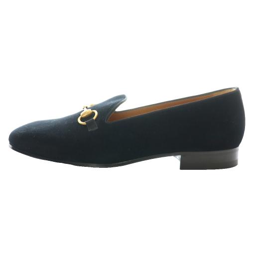GUCCI（グッチ） GUCCI 23SS ホースビットローファー ベロア 6.5 黒