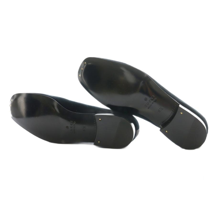GUCCI（グッチ） GUCCI 23SS ホースビットローファー ベロア 6.5 黒