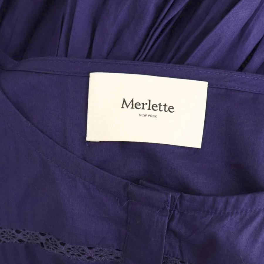 マーレット Merlette VEDA レーストリムギャザーミニシャツドレス 