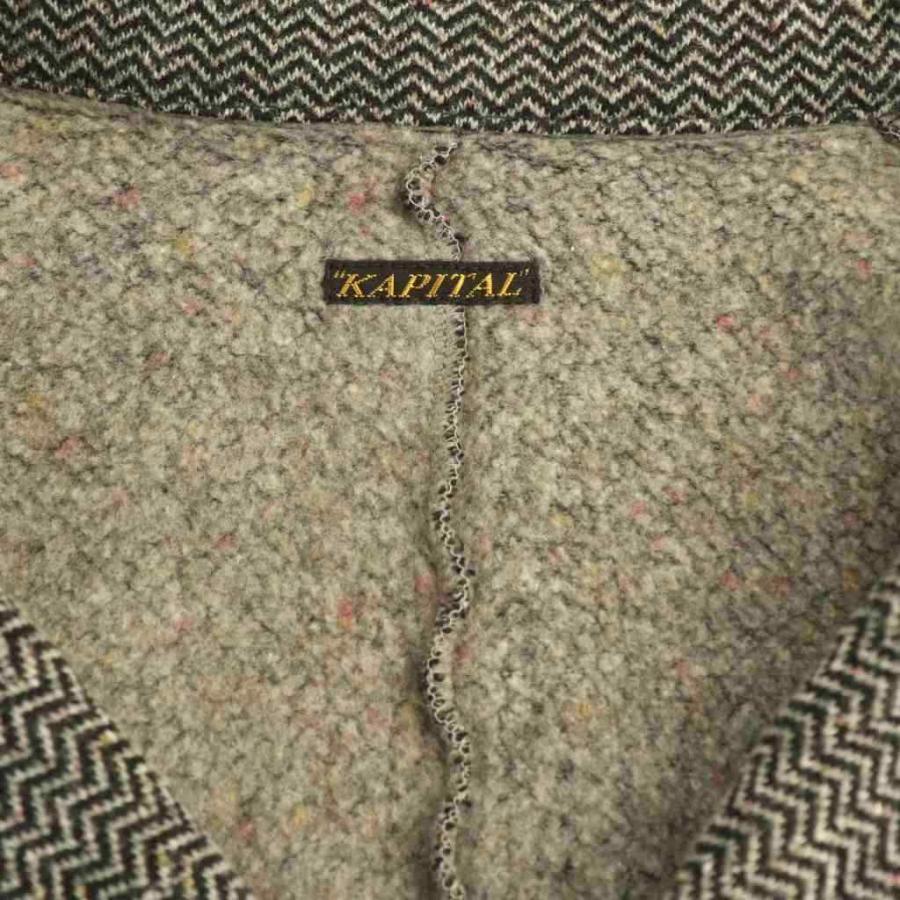 【中古】キャピタル kapital エルボーパッチ ニットジャケット ドルマン 1 グレー /HK ■OS レディース キャピタル kapital エルボーパッチ ニットジャケット ドルマン 1