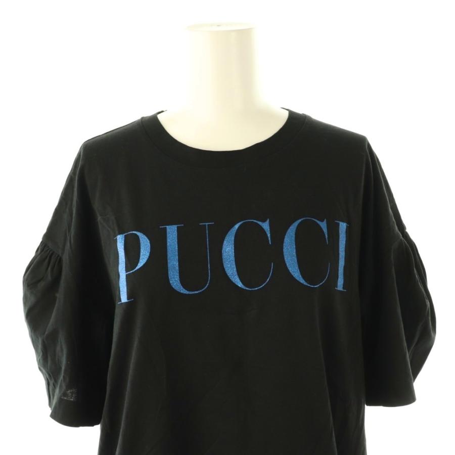 エミリオプッチ EMILIO PUCCI ロゴ ラメ 半袖 Tシャツ カットソー M 