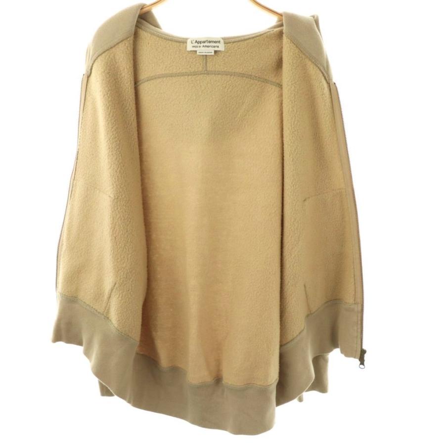 【中古】アパルトモン ドゥーズィエムクラス × アメリカーナ ジップアップパーカー 裏起毛 ベージュ /CX ■OS アパルトモン ドゥーズィエムクラス L'Appartement DEUXIEME CLASSE
