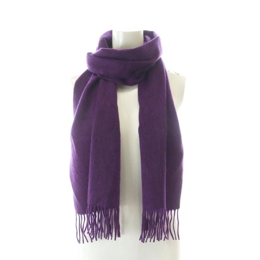 ウール混合 紫色 マフラー フリンジ付き セール】【30色展開 】ふわふわフリンジボリュームマフラー