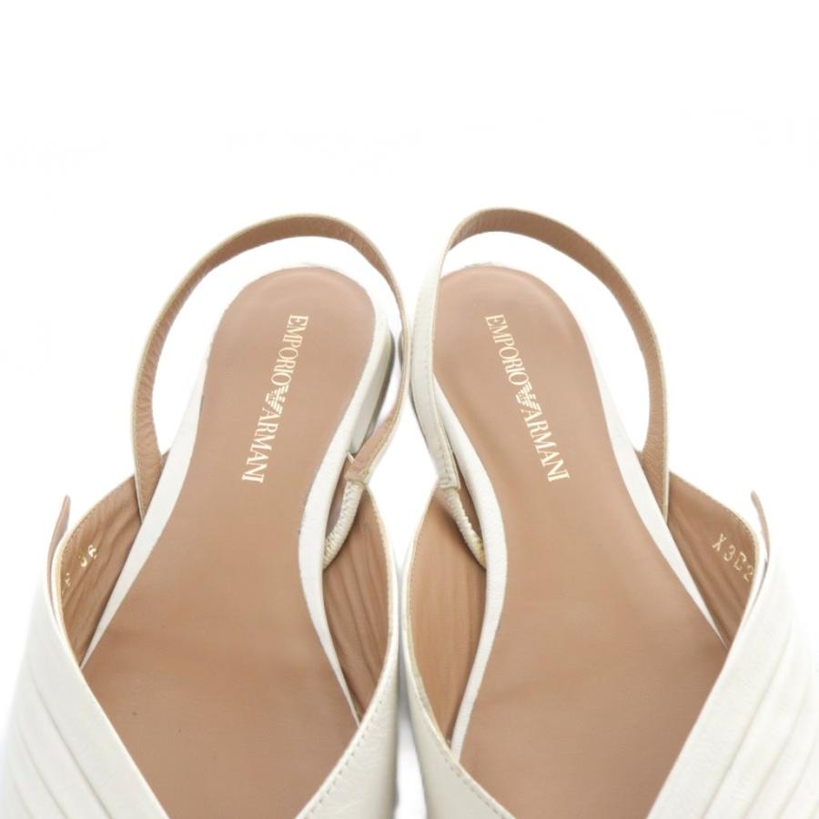 EMPORIO ARMANI エンポリオアルマーニ レザー スリングバック フラット 