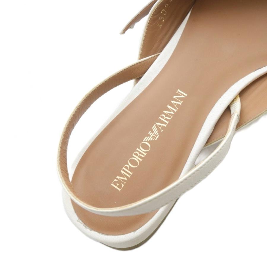 EMPORIO ARMANI エンポリオアルマーニ レザー スリングバック フラット 