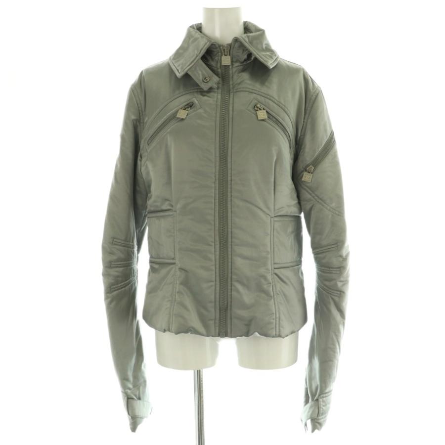 【中古】シャネル スポーツライン ココマーク 中綿 ブルゾン ジャケット アウター ジップアップ 40 シルバーカラー CHANEL（シャネル） スポーツライン ココマーク 中綿 ブルゾン